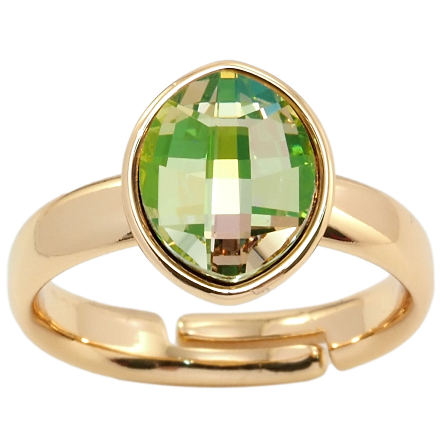 Кольцо Xuping цвет 18K с кр-ми Swarovski Кристалл Luminous Green, 10х12мм фото №1 Кольцо Xuping цвет 18K с кр-ми Swarovski Кристалл Luminous Green, 10х12мм фото №1