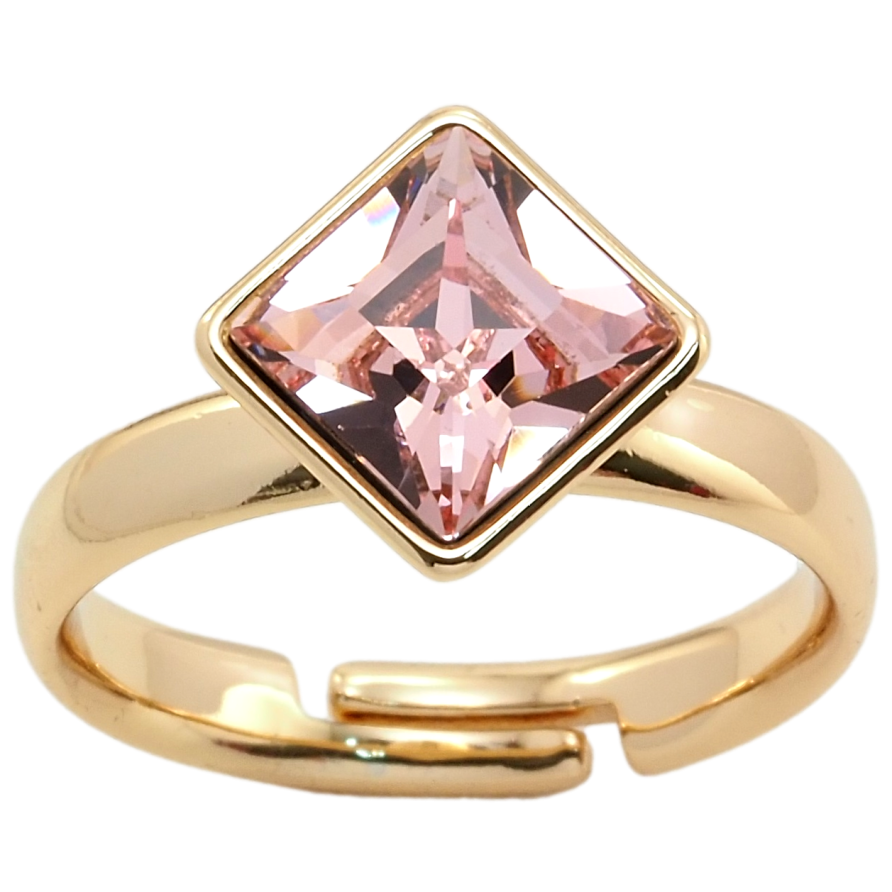 Кольцо Xuping цвет 18K с кр-ми Swarovski Кристалл Rose, 10х10мм фото №1 Кольцо Xuping цвет 18K с кр-ми Swarovski Кристалл Rose, 10х10мм фото №1
