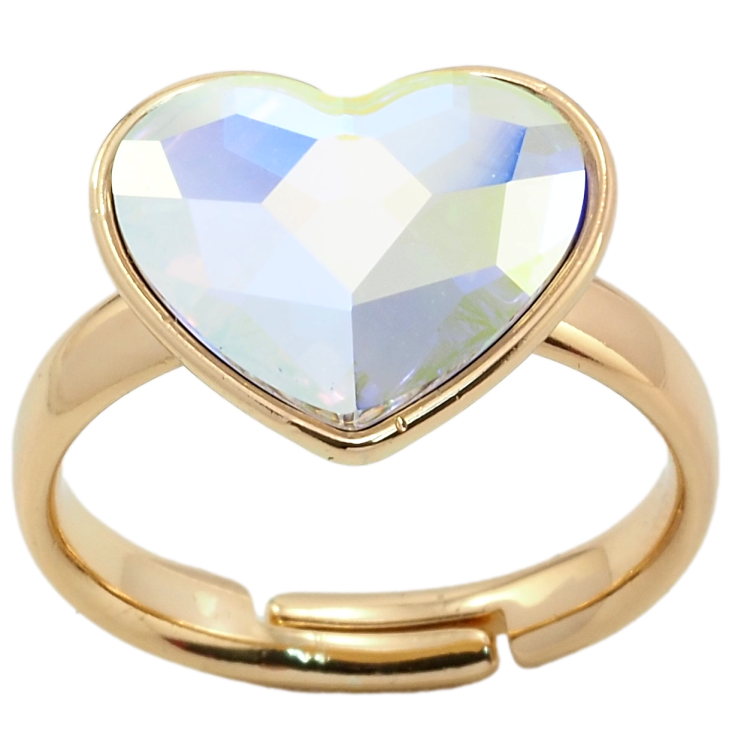 Кольцо Xuping цвет 18K с кр-ми Swarovski Сердце кристалл АВ фото №6 Кольцо Xuping цвет 18K с кр-ми Swarovski Сердце кристалл АВ фото №6