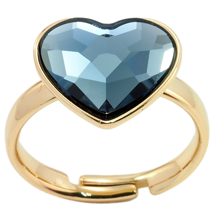 Кольцо Xuping цвет 18K с кр-ми Swarovski Сердце кристалл Montana фото №7 Кольцо Xuping цвет 18K с кр-ми Swarovski Сердце кристалл Montana фото №7