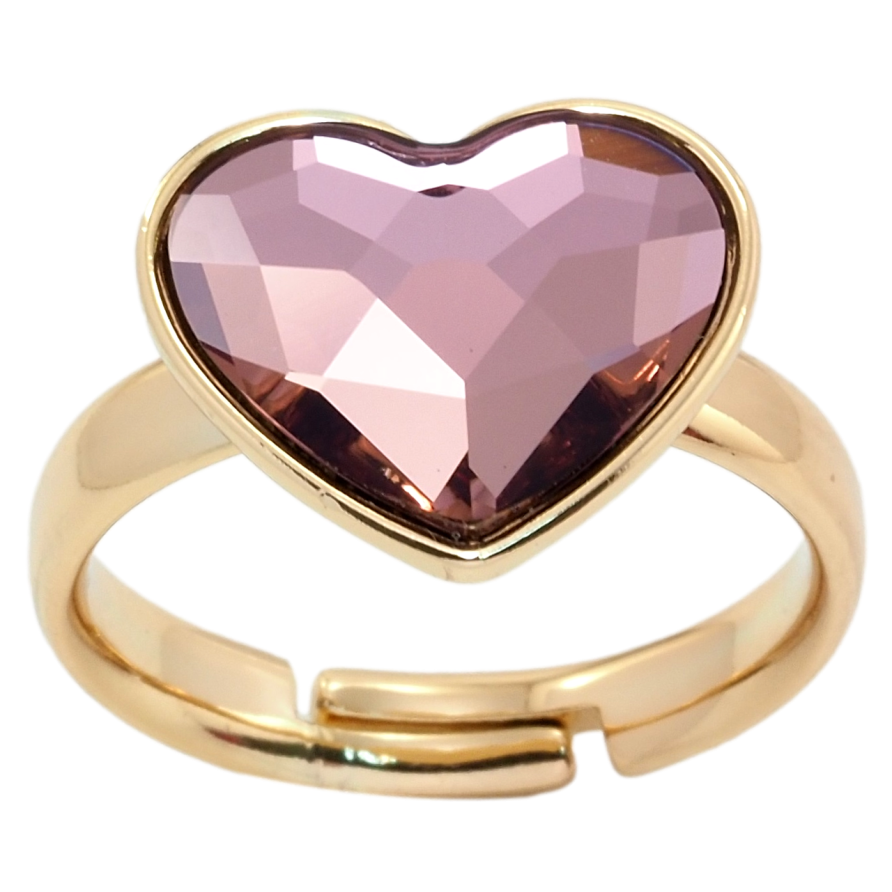 Кольцо Xuping цвет 18K с кр-ми Swarovski Сердце кристалл Amethyst фото №1 Кольцо Xuping цвет 18K с кр-ми Swarovski Сердце кристалл Amethyst фото №1