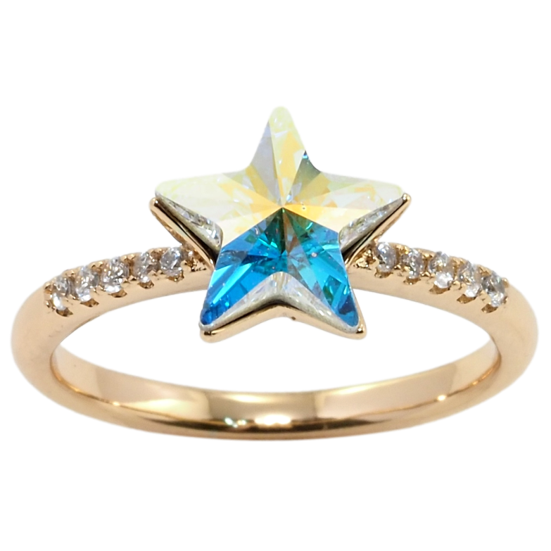 Каблучка Xuping колір 18K з кр-ми Swarovski Зірка кристал АВ фото №1