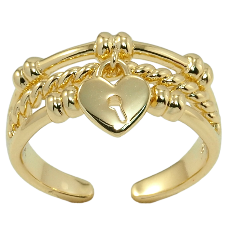 Каблучка Xuping QQMМ Позолота 14K Подвіска замок-сердечко фото №11