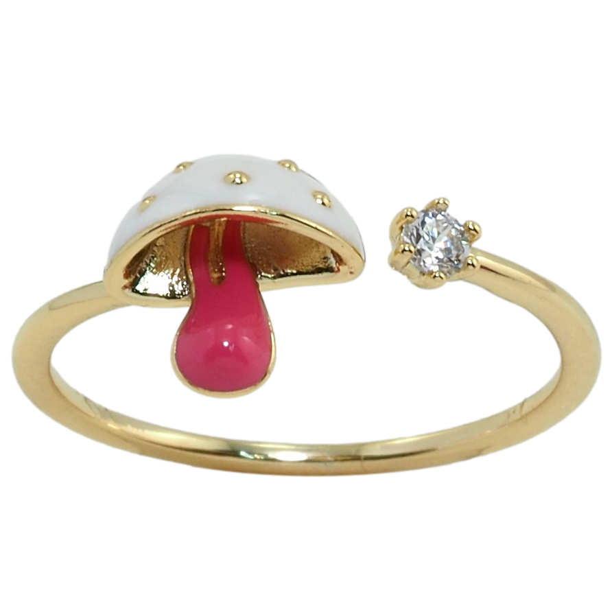 Кольцо Xuping QQMM Позолота 14K Грибок с фианитом фото №1 Кольцо Xuping QQMM Позолота 14K Грибок с фианитом фото №1