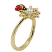 Каблучка Xuping QQMМ Позолота 14K Божа корівка на квітці фото №3 Каблучка Xuping QQMМ Позолота 14K Божа корівка на квітці фото №3