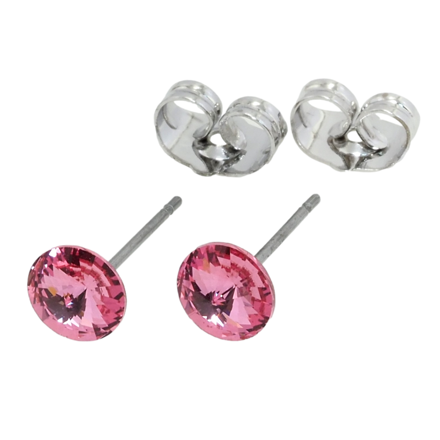 Сережки Xuping колір Родій з кристалами Swarovski пусети Кристал Rose ø 6мм фото №1 Сережки Xuping колір Родій з кристалами Swarovski пусети Кристал Rose ø 6мм фото №1