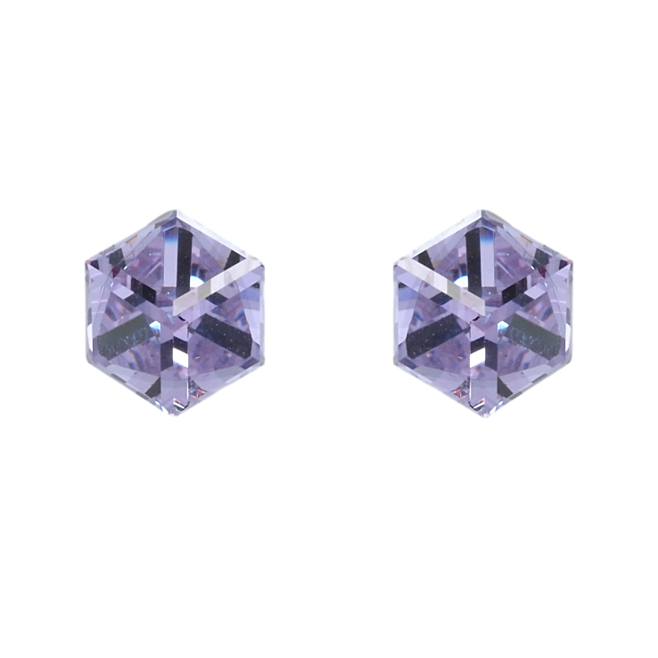 Сережки Xuping колір Родій з кристалами Swarovski пусети Кристальні кубики Provence Lavender 6х6мм фото №18 Сережки Xuping колір Родій з кристалами Swarovski пусети Кристальні кубики Provence Lavender 6х6мм фото №18