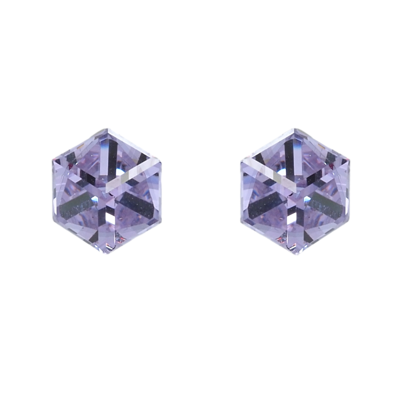 Сережки Xuping колір Родій з кристалами Swarovski пусети Кристальні кубики Provence Lavender 6х6мм фото №1 Сережки Xuping колір Родій з кристалами Swarovski пусети Кристальні кубики Provence Lavender 6х6мм фото №1