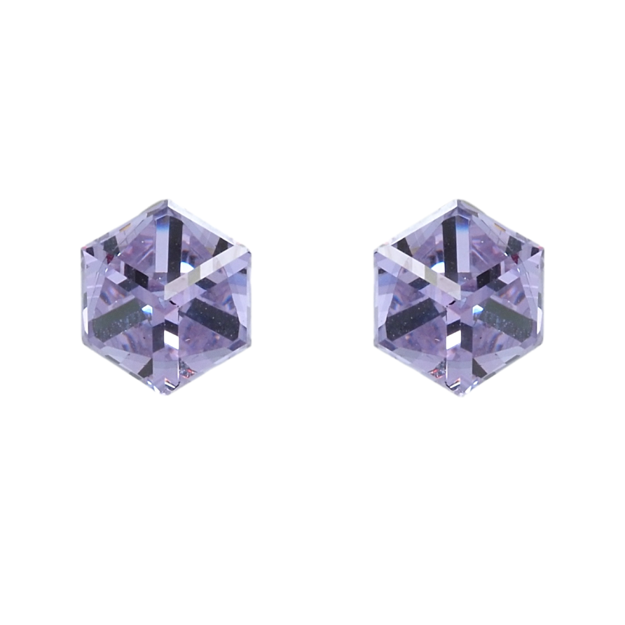 Сережки Xuping колір Родій з кристалами Swarovski пусети Кристальні кубики Provence Lavender 6х6мм фото №1 Сережки Xuping колір Родій з кристалами Swarovski пусети Кристальні кубики Provence Lavender 6х6мм фото №1