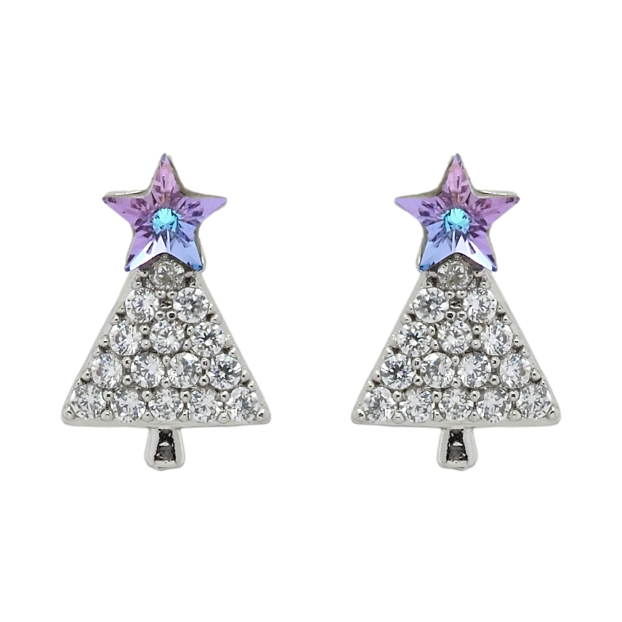 Сережки Xuping колір Родій з кристалами Swarovski пусети Ялинки з кристалами Paradise Shine фото №1 Сережки Xuping колір Родій з кристалами Swarovski пусети Ялинки з кристалами Paradise Shine фото №1