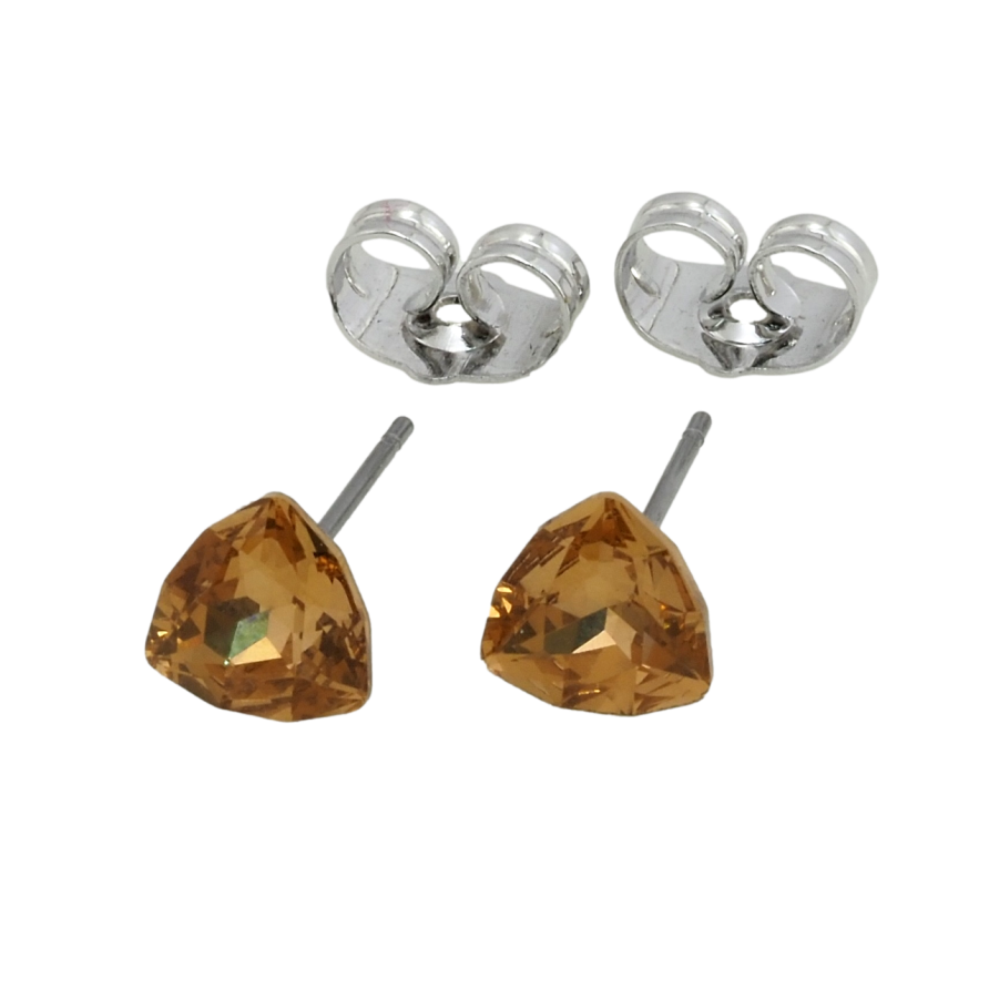 Сережки Xuping колір Родій з кристалами Swarovski пусети Кристали Copper, 7х7мм фото №1