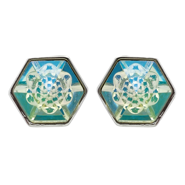 Сережки Xuping колір Родій з кристалами Swarovski пусети Кристальні шестигранники, 8х8мм фото №13 Сережки Xuping колір Родій з кристалами Swarovski пусети Кристальні шестигранники, 8х8мм фото №13