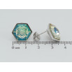 Сережки Xuping колір Родій з кристалами Swarovski пусети Кристальні шестигранники, 8х8мм фото №2