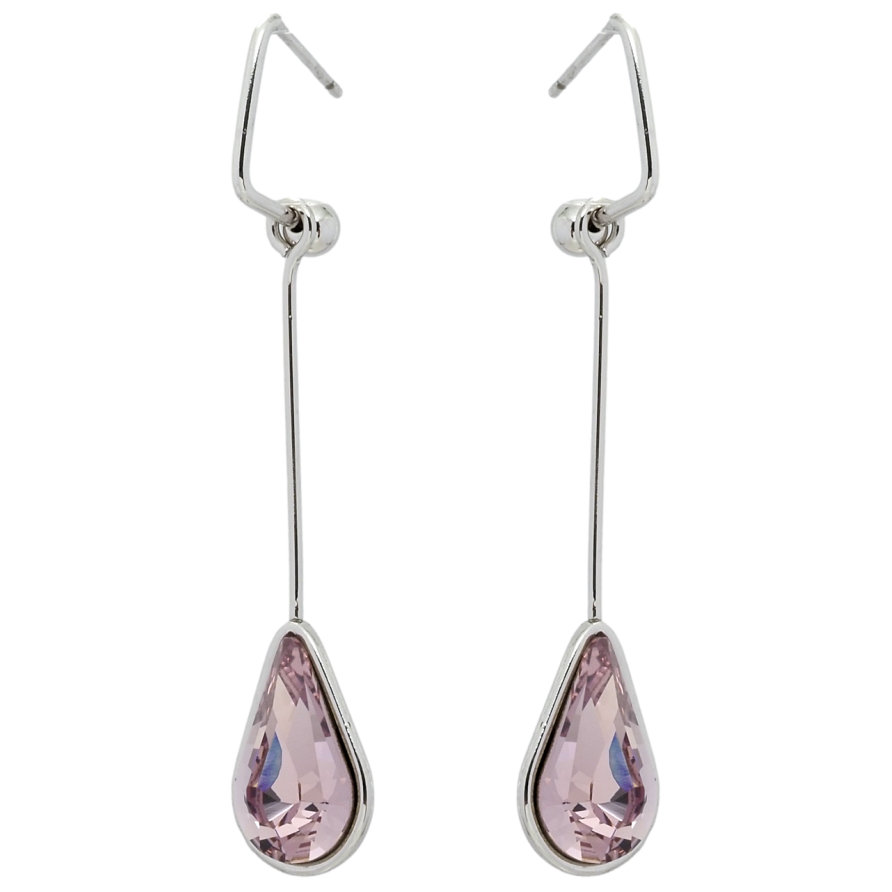 Серьги Xuping цвет Родий с кристаллами Swarovski пусеты Подвески с кристаллом Light Amethyst фото №1 Серьги Xuping цвет Родий с кристаллами Swarovski пусеты Подвески с кристаллом Light Amethyst фото №1