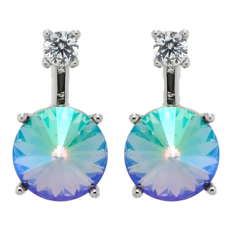 Сережки Xuping колір Родій з кристалами Swarovski пусети Кристал Erinite Shimmer ø 3мм та 8 мм фото №14 Сережки Xuping колір Родій з кристалами Swarovski пусети Кристал Erinite Shimmer ø 3мм та 8 мм фото №14