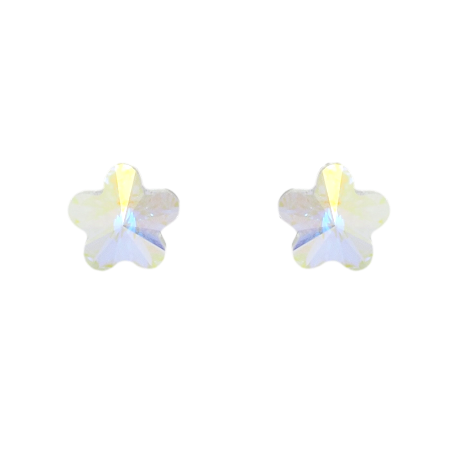 Сережки Xuping колір Родій з кристалами Swarovski пусети Квіточки кристал АВ фото №1 Сережки Xuping колір Родій з кристалами Swarovski пусети Квіточки кристал АВ фото №1