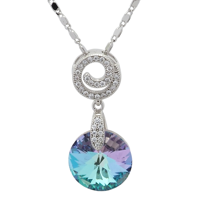 Кулон Xuping цвет Родий с кр-ми Swarovski на цепочке Кристалл Paradise Shine длина 40-45см х 1,5мм фото №1