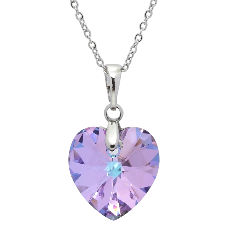 Кулон Xuping цвет Родий с кр-ми Swarovski на цепочке Кристальное сердце Paradise Shine длина 44-49,5см х 1мм фото №1