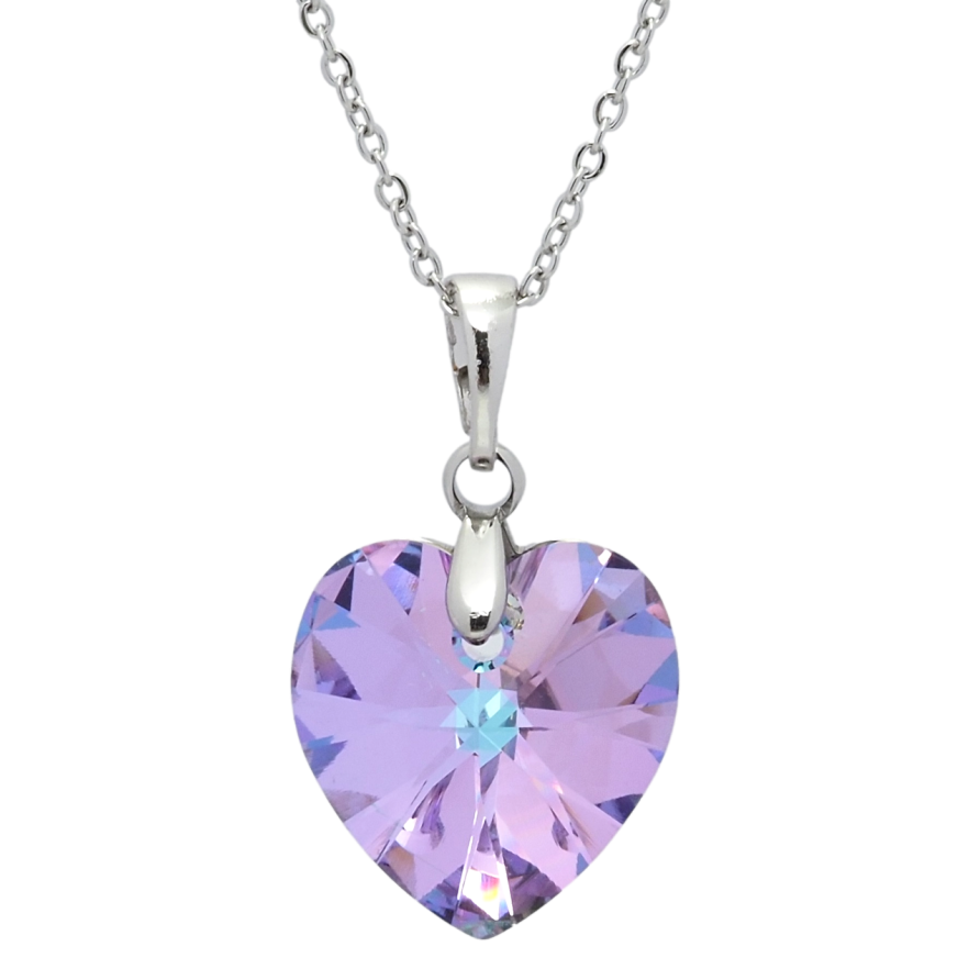 Кулон Xuping цвет Родий с кр-ми Swarovski на цепочке Кристальное сердце Paradise Shine длина 44-49,5см х 1мм фото №1