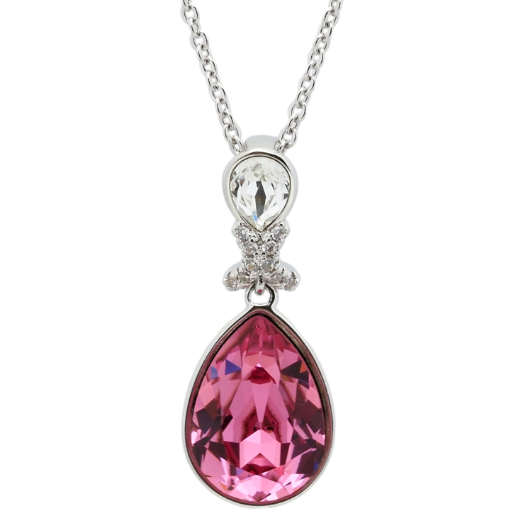Кулон Xuping колір Родій з кр-ми Swarovski на ланцюжку Кристал Rose довжина 41.5-46.5см х 1мм фото №10