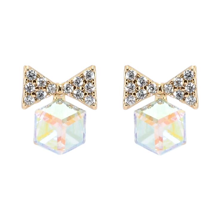 Серьги Xuping цвет 18K с кристаллами Swarovski пусеты Банты с кристальными кубиками Shimmer фото №10 Серьги Xuping цвет 18K с кристаллами Swarovski пусеты Банты с кристальными кубиками Shimmer фото №10