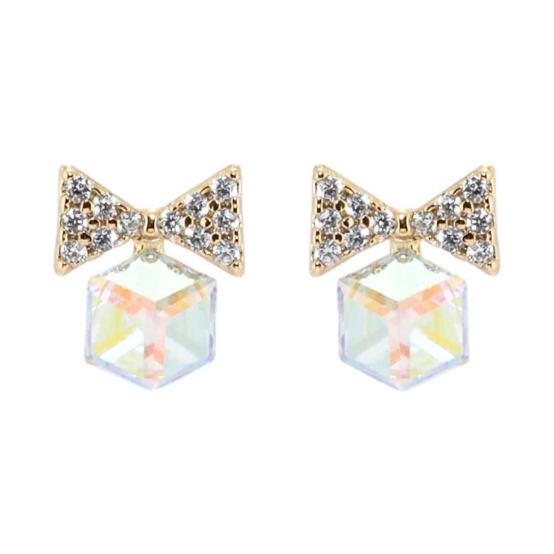 Сережки Xuping колір 18K з кристалами Swarovski пусети Банти з кристальними кубиками Shimmer фото №1 Сережки Xuping колір 18K з кристалами Swarovski пусети Банти з кристальними кубиками Shimmer фото №1