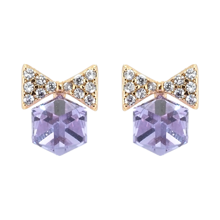 Серьги Xuping цвет 18K с кристаллами Swarovski пусеты Банты с кристальными кубиками Tanzanite фото №9 Серьги Xuping цвет 18K с кристаллами Swarovski пусеты Банты с кристальными кубиками Tanzanite фото №9