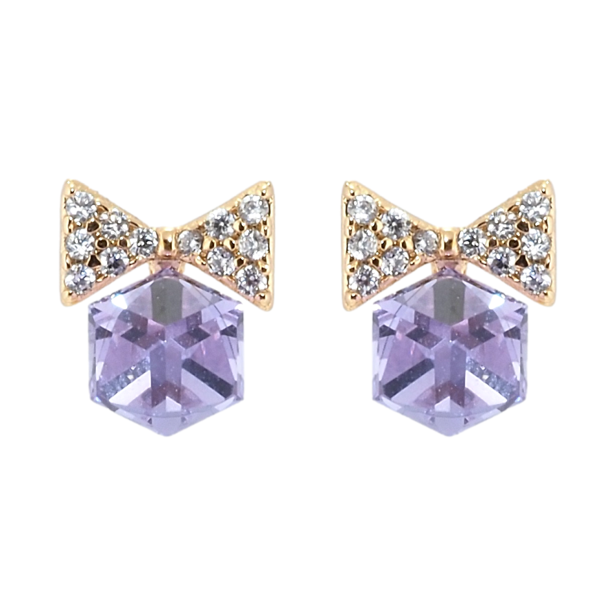 Серьги Xuping цвет 18K с кристаллами Swarovski пусеты Банты с кристальными кубиками Tanzanite фото №1 Серьги Xuping цвет 18K с кристаллами Swarovski пусеты Банты с кристальными кубиками Tanzanite фото №1