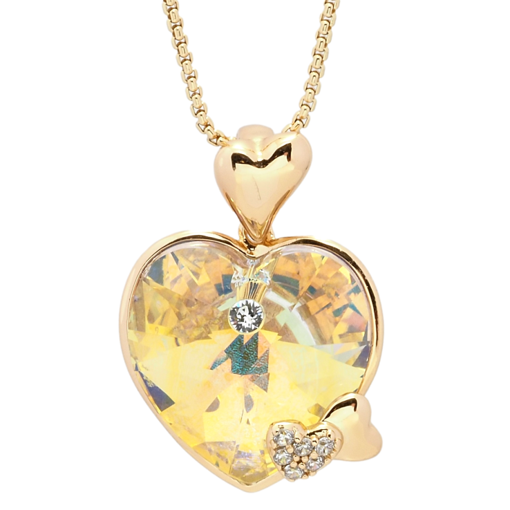 Кулон Xuping колір 18K з кр-ми Swarovski на ланцюжку Кристальне серце Citrine Shimme довжина 40-44см х 1мм фото №24