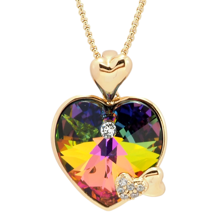 Кулон Xuping колір 18K з кр-ми Swarovski на ланцюжку Кристальне серце Vitrail Medium довжина 40-45см х 1мм фото №21