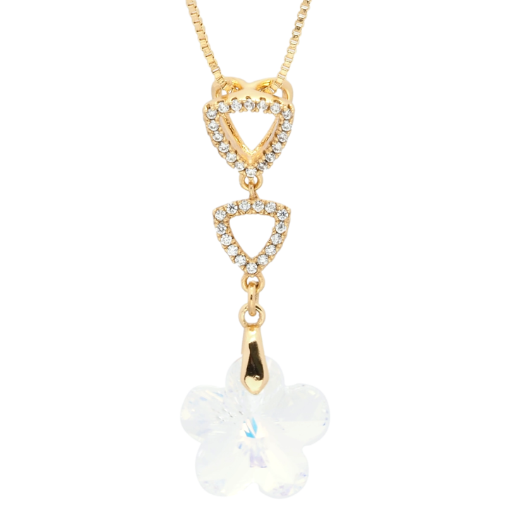 Кулон Xuping колір 18K з кр-ми Swarovski на ланцюжку Кристальна квітка Shimmer довжина 41-46см х 1мм фото №25