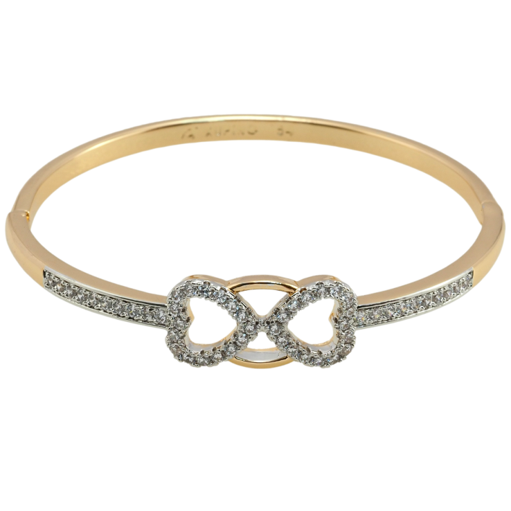 Браслет Xuping Позолота 18К + Родий Сердечки с цирконием ø 6см фото №19 Браслет Xuping Позолота 18К + Родий Сердечки с цирконием ø 6см фото №19