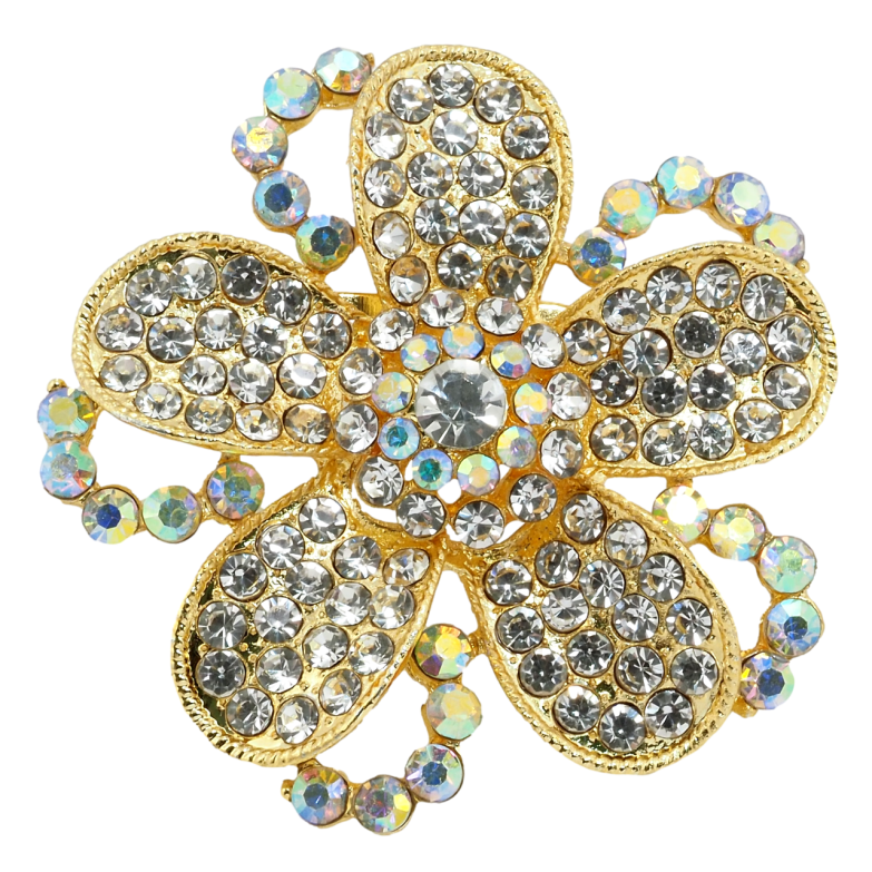 Брошь Цветок со стразами фото №1