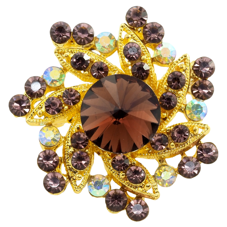 Брошь Цветок с бордовыми стразами фото №7 Брошь Цветок с бордовыми стразами фото №7