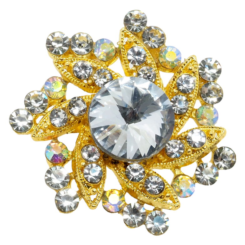 Брошка Квітка зі стразами фото №1 Брошка Квітка зі стразами фото №1