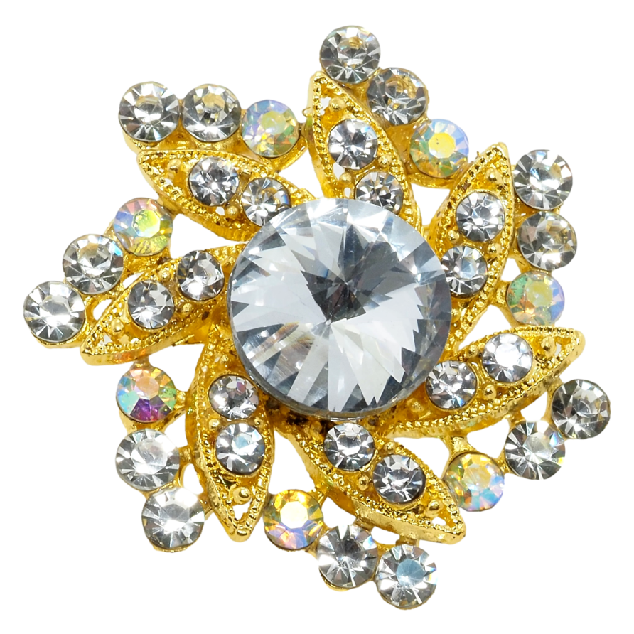 Брошка Квітка зі стразами фото №1 Брошка Квітка зі стразами фото №1