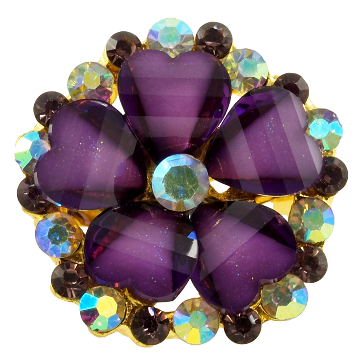 Брошь Цветок с сиреневыми стразами фото №10