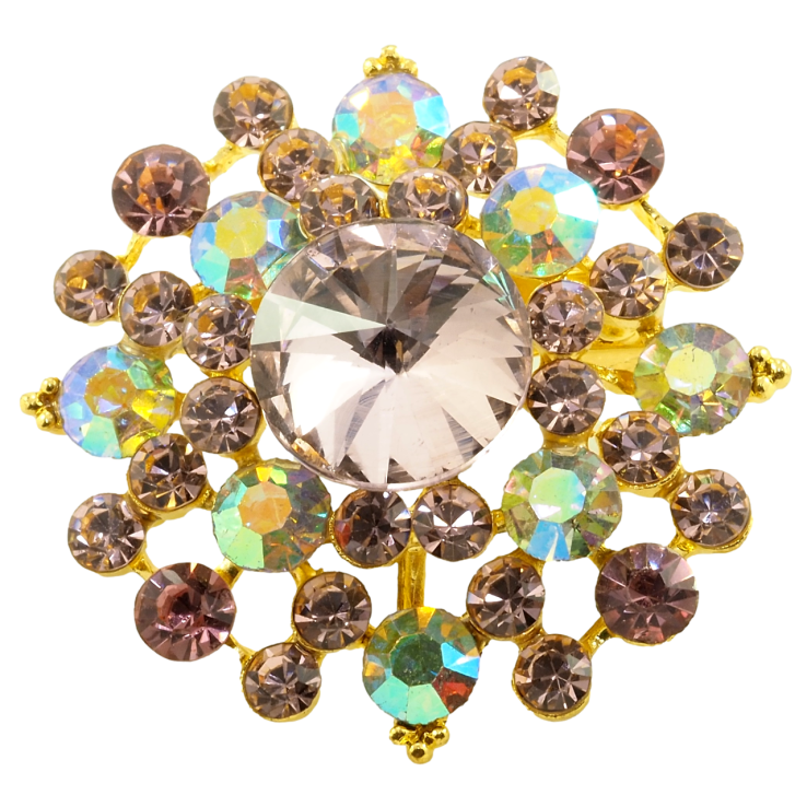 Брошка Квітка зі стразами фото №4 Брошка Квітка зі стразами фото №4