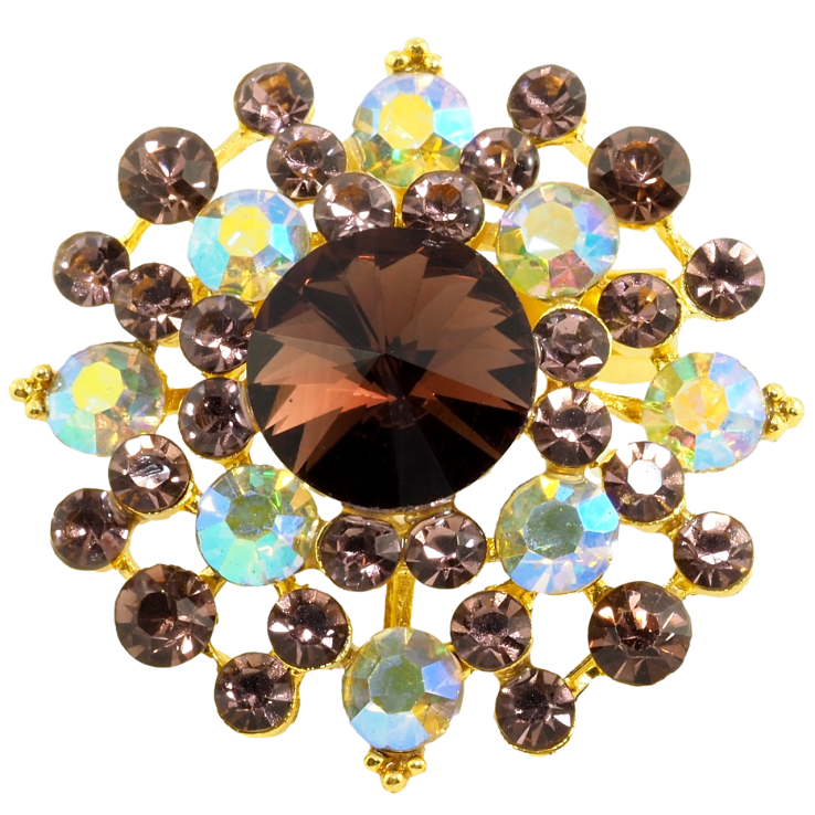 Брошка Квітка з бордовими стразами фото №6 Брошка Квітка з бордовими стразами фото №6