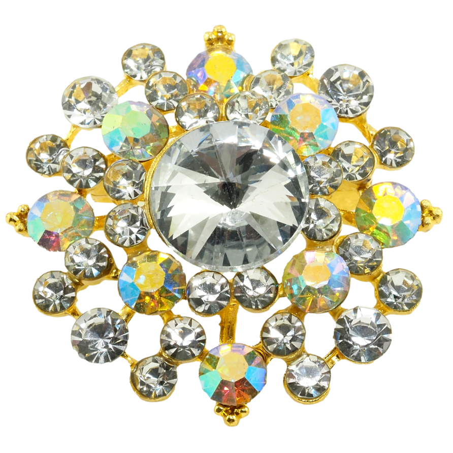 Брошка Квітка зі стразами фото №1 Брошка Квітка зі стразами фото №1