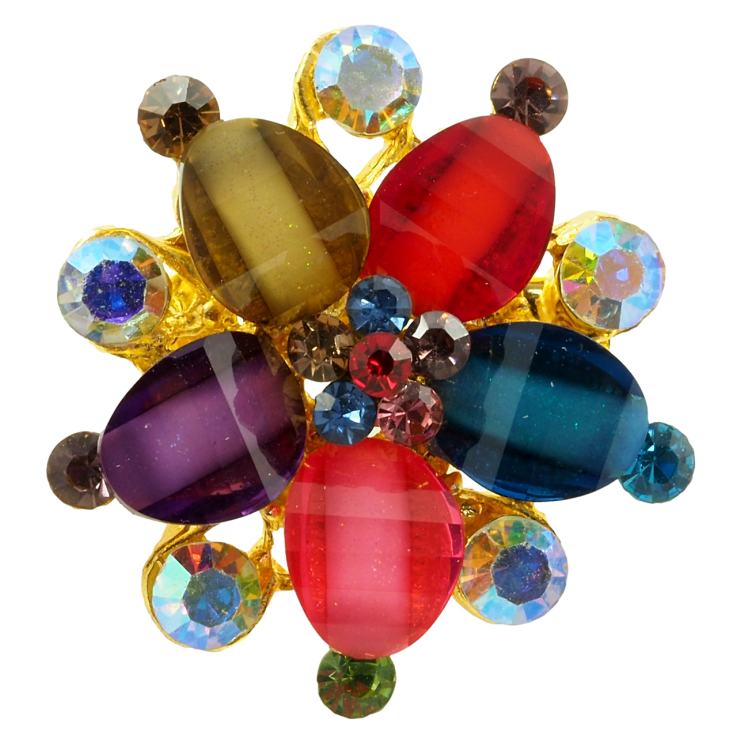 Брошка Квітка з різнокольоровими стразами фото №19 Брошка Квітка з різнокольоровими стразами фото №19