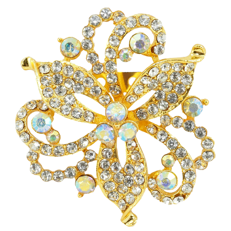 Брошь Декоративный цветок со стразами фото №22