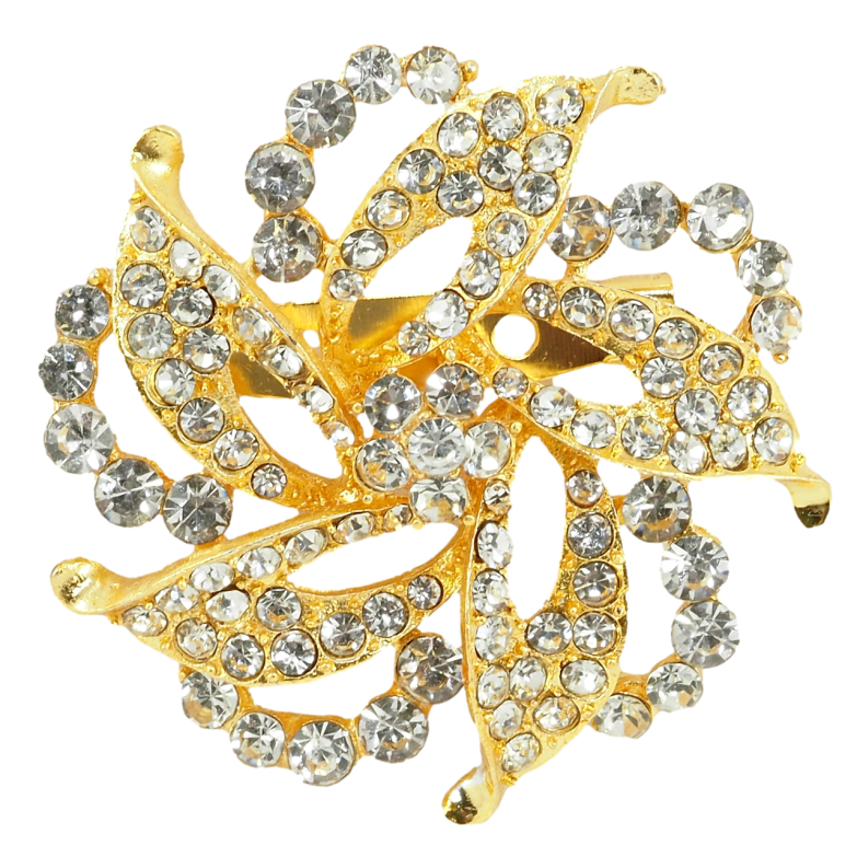 Брошь Декоративный цветок со стразами фото №1