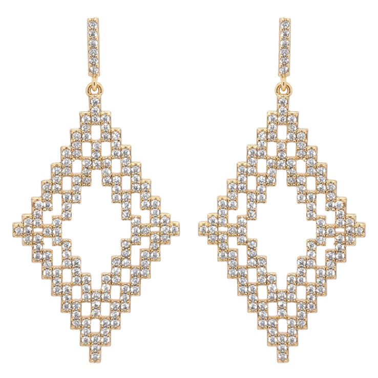 Серьги Xuping Позолота 18K пусеты Ромбы инкрустация цирконием фото №25 Серьги Xuping Позолота 18K пусеты Ромбы инкрустация цирконием фото №25