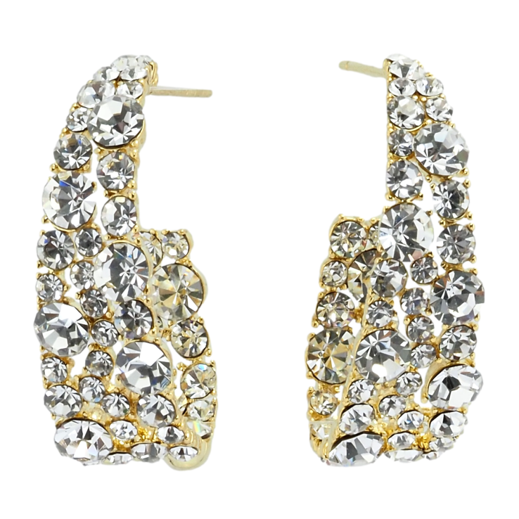 Сережки Xuping QQMM Позолота 14K пусети Дуги з інкрустацією цирконієм фото №16