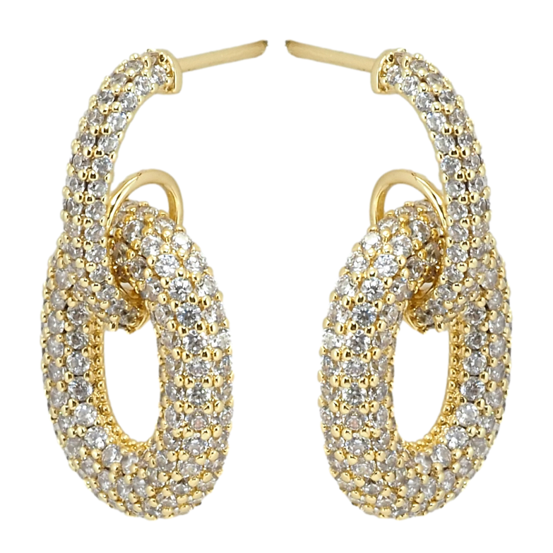 Сережки Xuping QQMM Позолота 14K пусети Інкрустація цирконієм фото №1