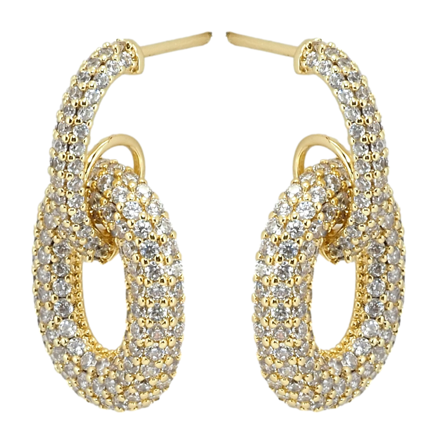 Сережки Xuping QQMM Позолота 14K пусети Інкрустація цирконієм фото №1