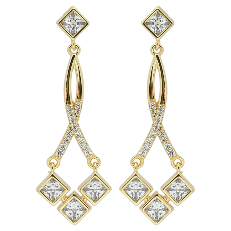 Сережки Xuping QQMM Позолота 14K пусети Підвіски з фіанітами фото №25 Сережки Xuping QQMM Позолота 14K пусети Підвіски з фіанітами фото №25