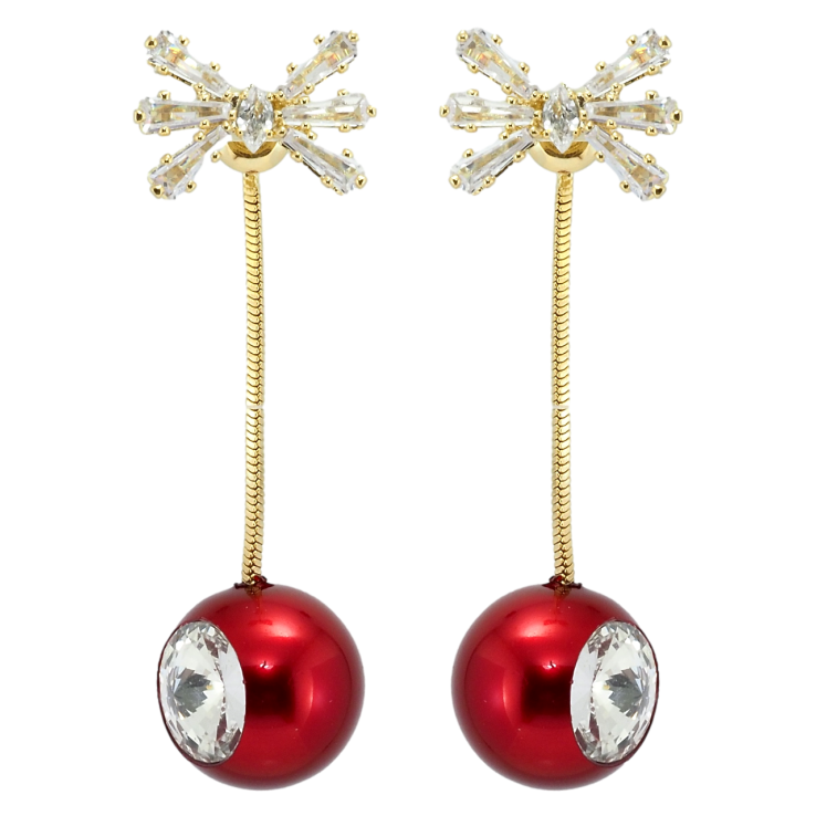 Сережки Xuping QQMM Позолота 14K пусети Підвіски червоні кульки з фіанітом на ланцюжку фото №14 Сережки Xuping QQMM Позолота 14K пусети Підвіски червоні кульки з фіанітом на ланцюжку фото №14