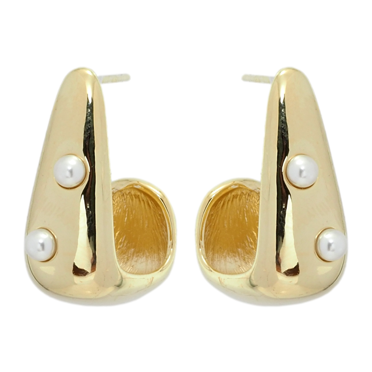 Серьги Xuping QQMM Позолота 14K пусеты Широкие дуги с жемчужными вставками фото №22 Серьги Xuping QQMM Позолота 14K пусеты Широкие дуги с жемчужными вставками фото №22